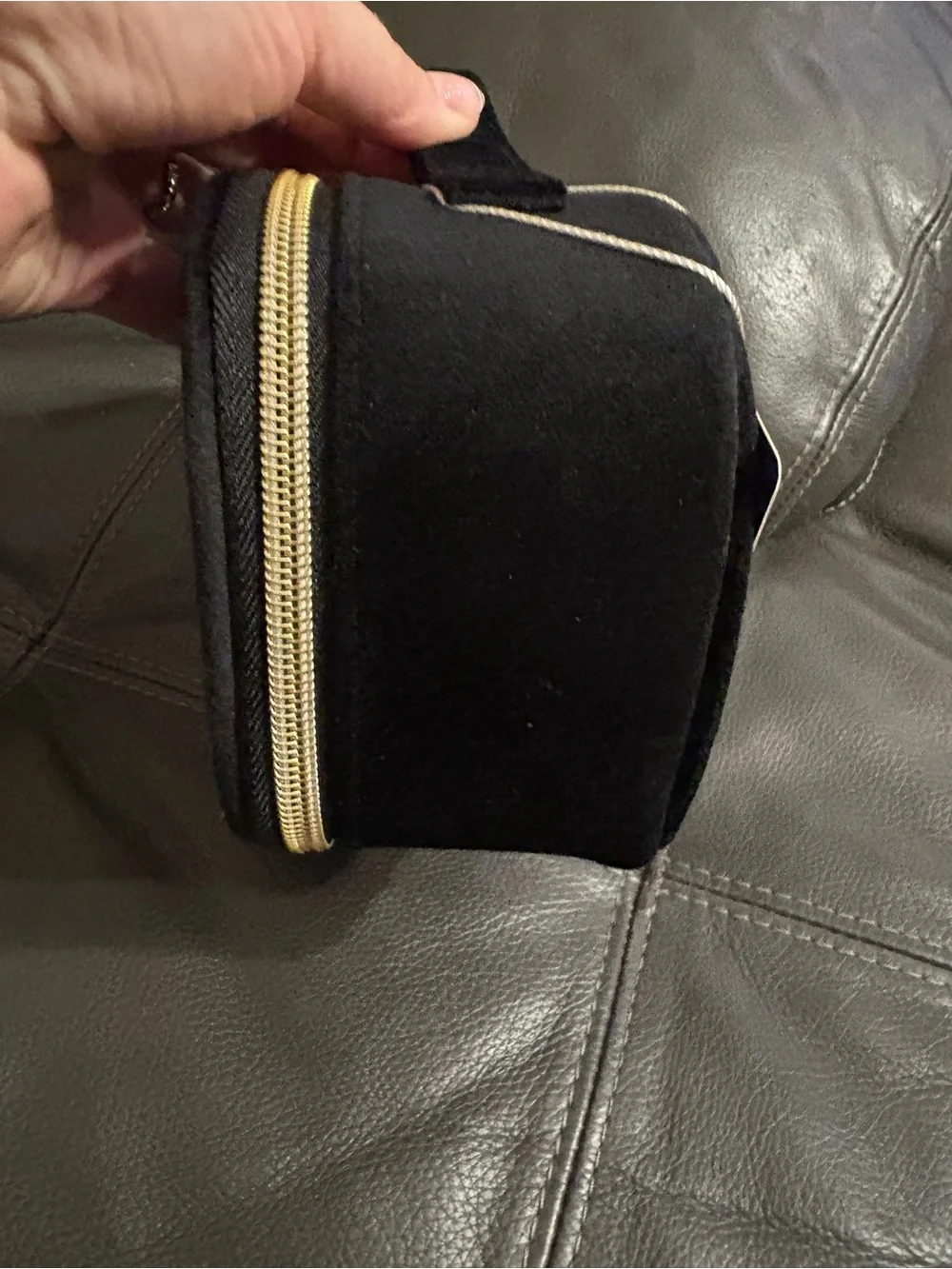 Disney Black Fantasia Mickey Cosmetic Case with Blue Embroidery